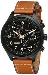 Timex Men's Intelligent Quartz SL Series Fly-Back Chronograph Brown Leather Strap 