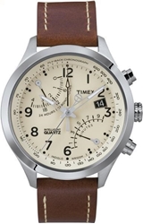 Timex Men's Stainless Steel Watch With Leather Band