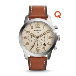 Q54 PILOT LIGHT BROWN LEATHER SMARTWATCH