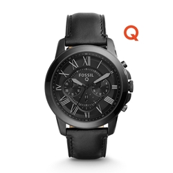 Q GRANT CHRONOGRAPH BLACK LEATHER SMARTWATCH